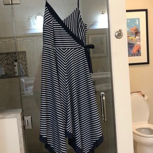Banana republic navy and white dress